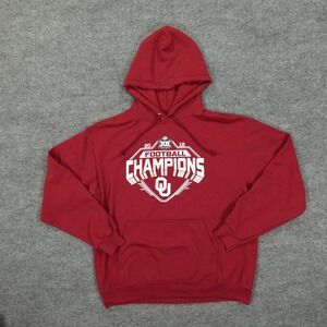 Oklahoma Sooners Hoodie Mens Large NCAA Football 2019 Big 12 Champions Fanatics